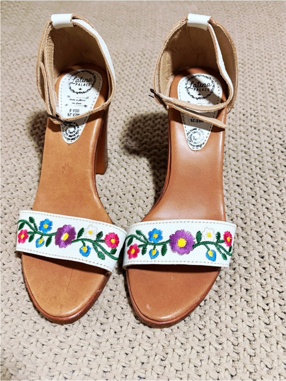 Floral embroidered shoes